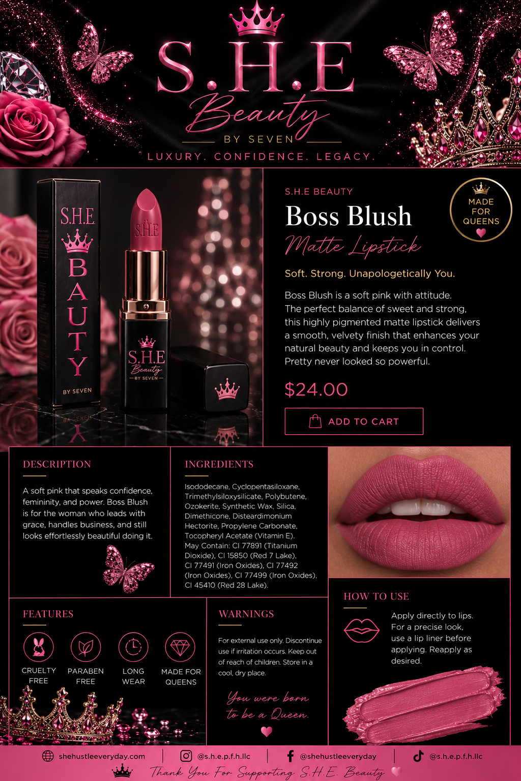 Boss Blush Matte Lipstick